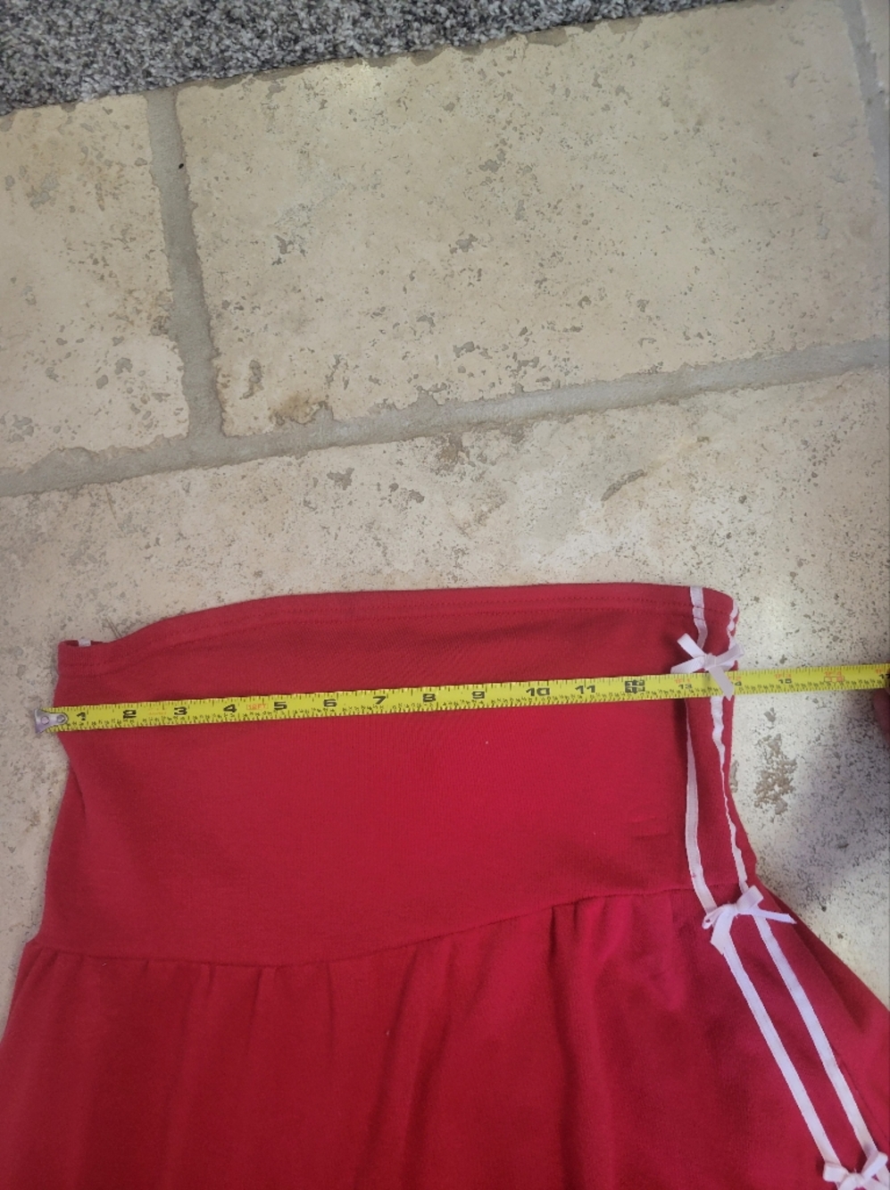 Women's Red A-Line Skirt with Side Braid Detail - Picture 7 of 16